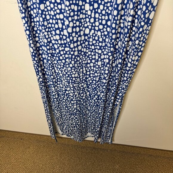 ELOQUII Elements Blue and White Printed Rayon Women's Maxi Dress Size 18/20 - Picture 6 of 13